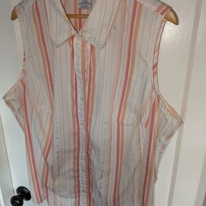George Multicolor Striped Sleeveless Button-Down Shirt